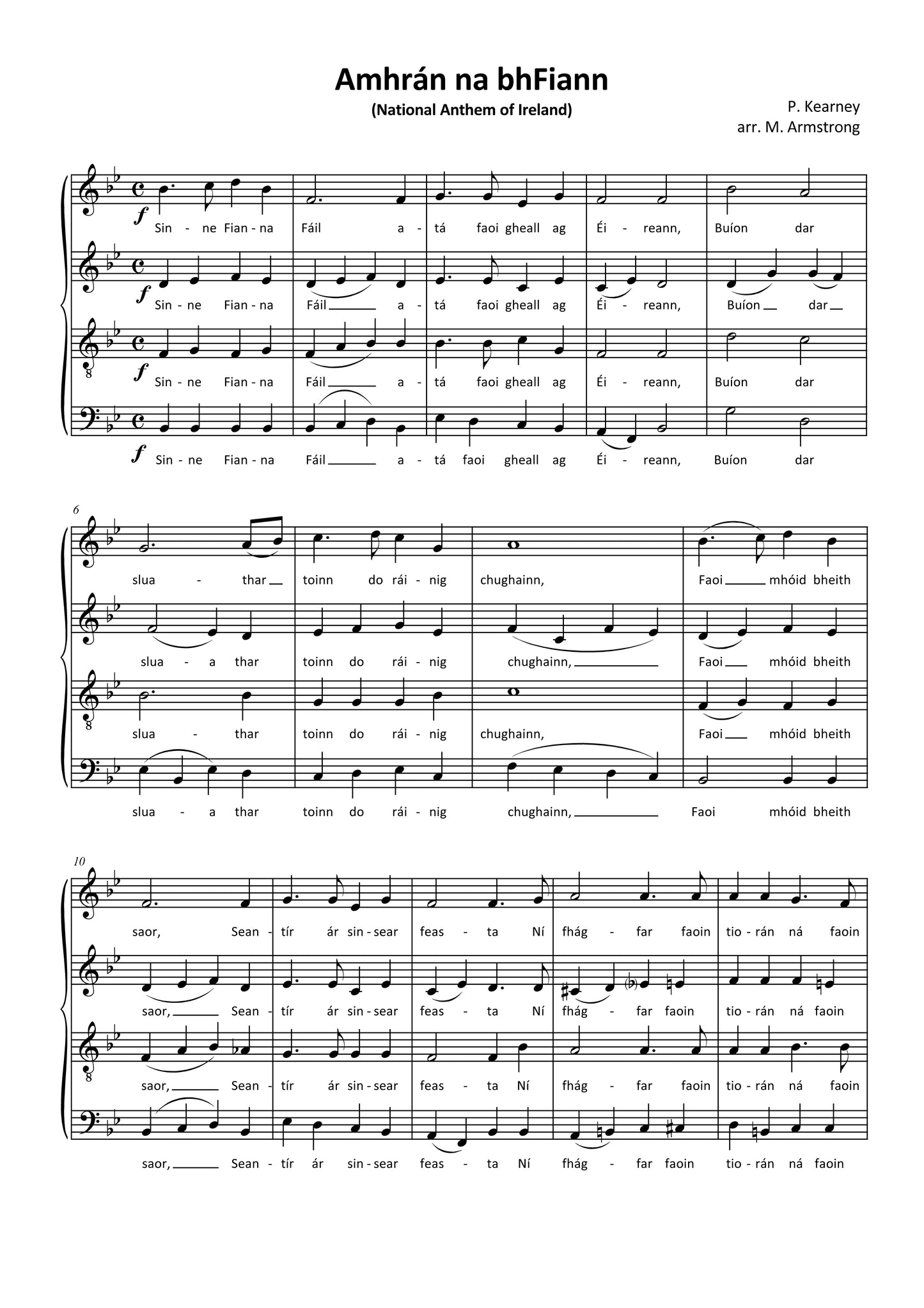 Amhrán na bhFiann- SATB choir