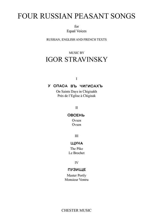 Four Russian Peasant Songs - Igoe Stravinsky