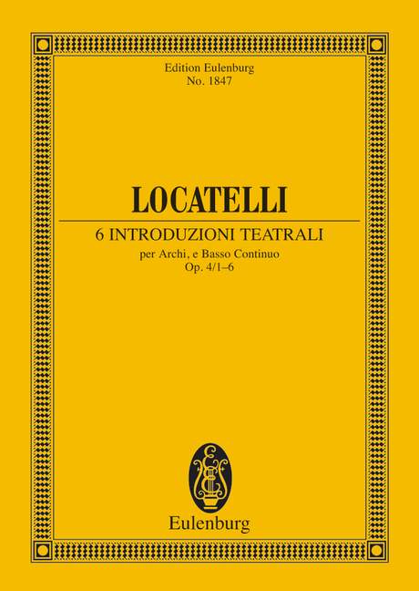 6 Introduzioni teatrali op. 4/1-6 Vol. 1 - Locatelli, Pietro Antonio
