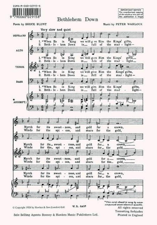Bethlehem Down - Peter Warlock
