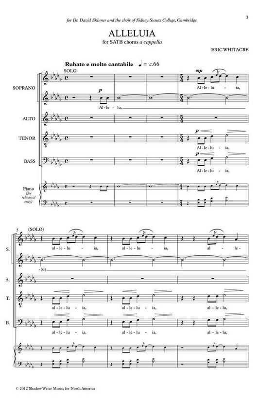 Alleluia (SATB) - Eric Whitacre
