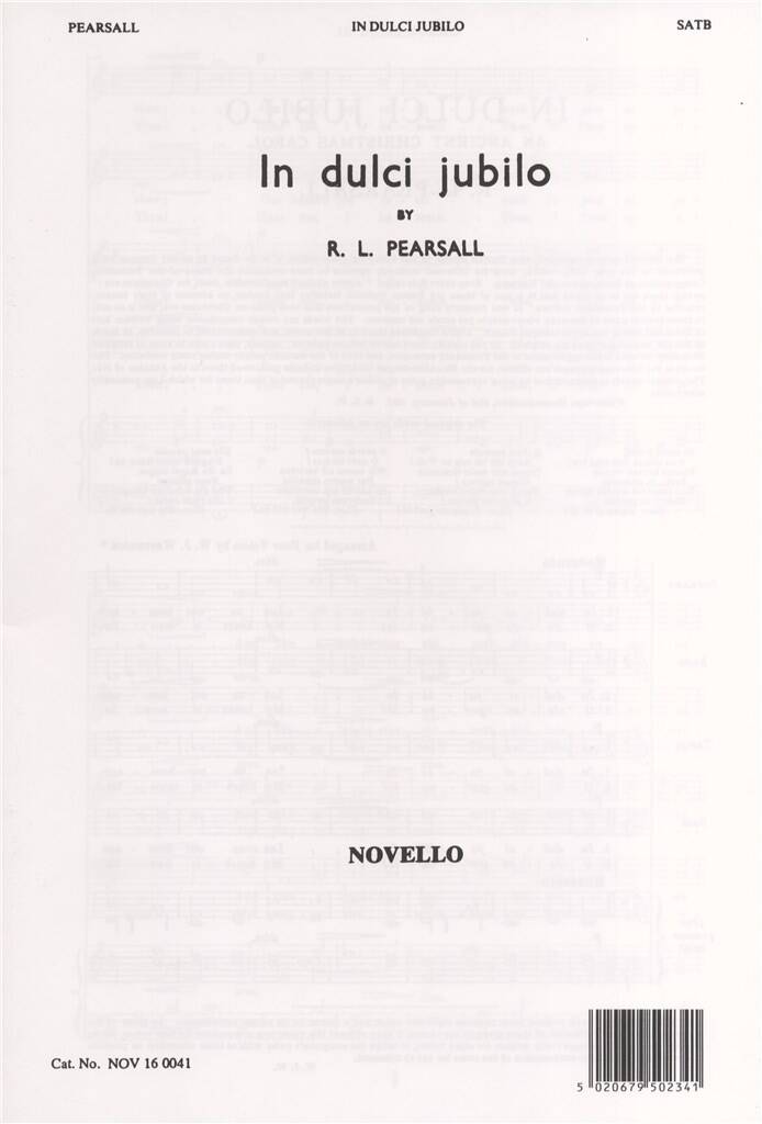 In Dulci Jubilo - arr. R. L. Pearsall
